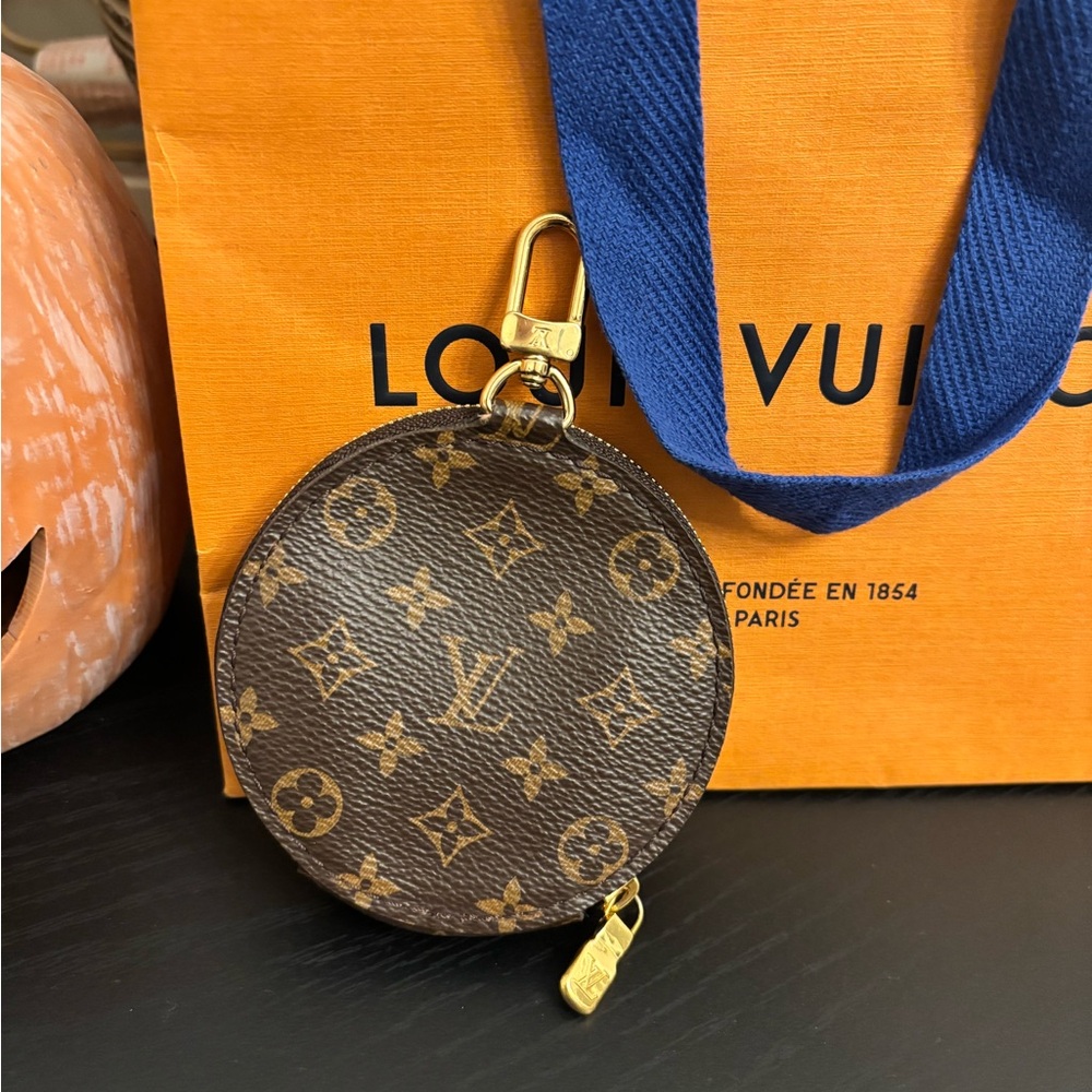 Authentic Louis Vuitton Monogram Round Coin Purse Wallet Coin Purse Charm